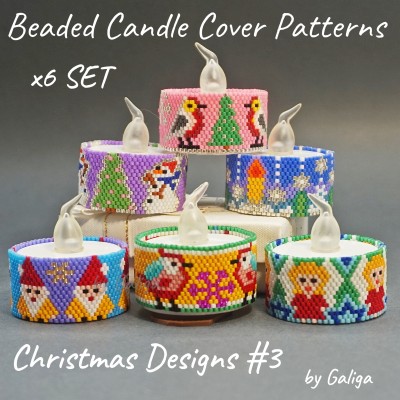 Beded Candle Holders Patterns Christmas Designs Set