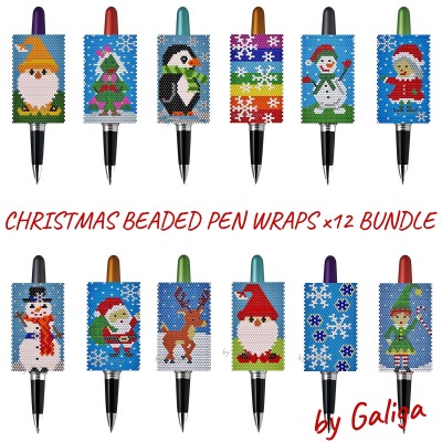Christmas Pen Cover Patterns Beaded Set