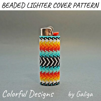 Colorful Beaded Lighter Case Pattern