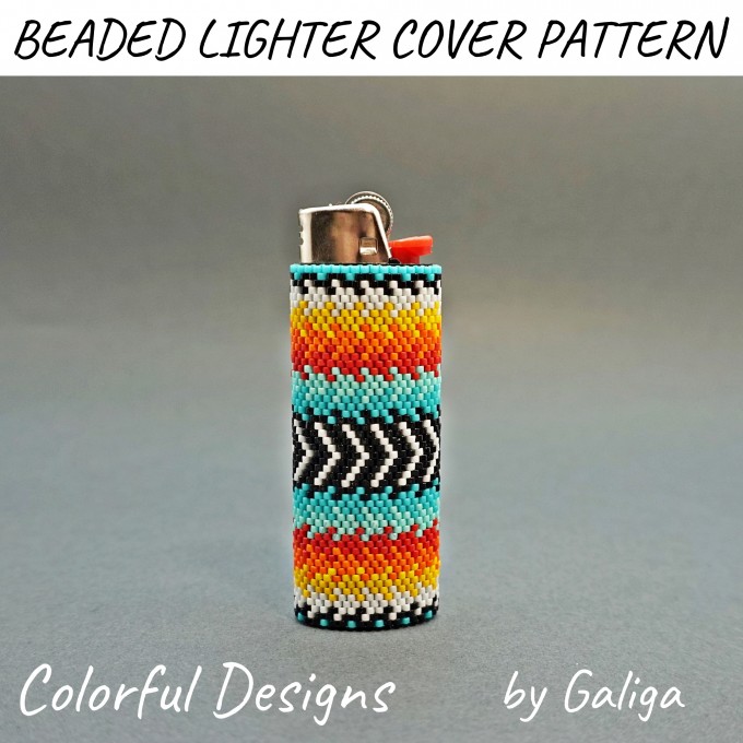 Vibrant Handmade Beaded Lighter Case Design