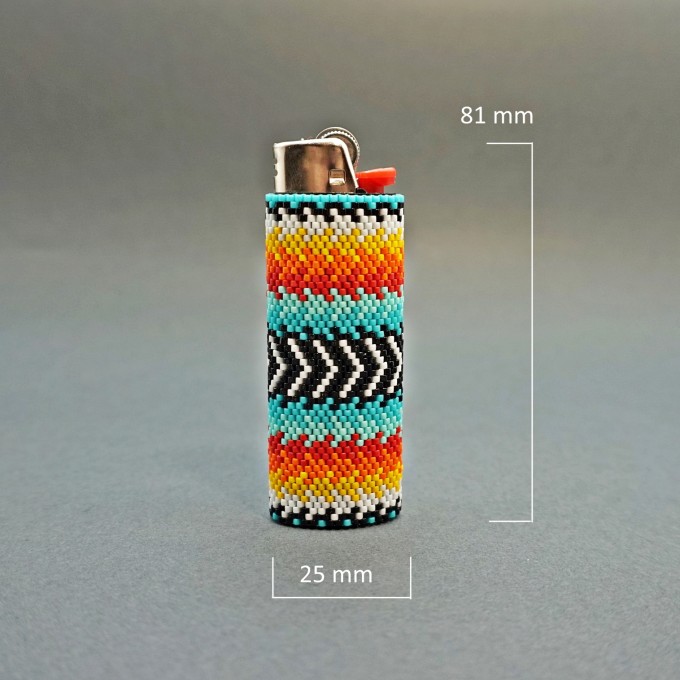 Colorful Beaded Lighter Case Pattern