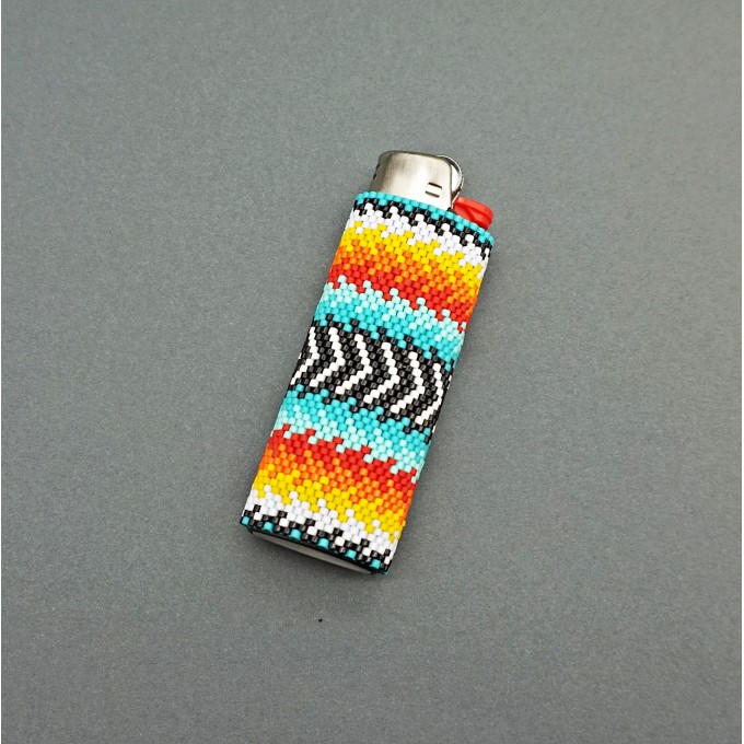 Colorful Beaded Lighter Case Pattern