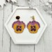 Delicate Pansy Earrings in Yellow-Purple Shades, Handcrafted with 18 K Gold Filled Studs