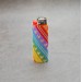 Silver Hearts on Rainbow Lighter Cover Beaded Pattern