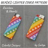 Silver Hearts on Rainbow Lighter Cover Beaded Pattern