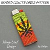 Pattern for Beaded Lighter Cover - Hemp Leaf in Rasta Colors"