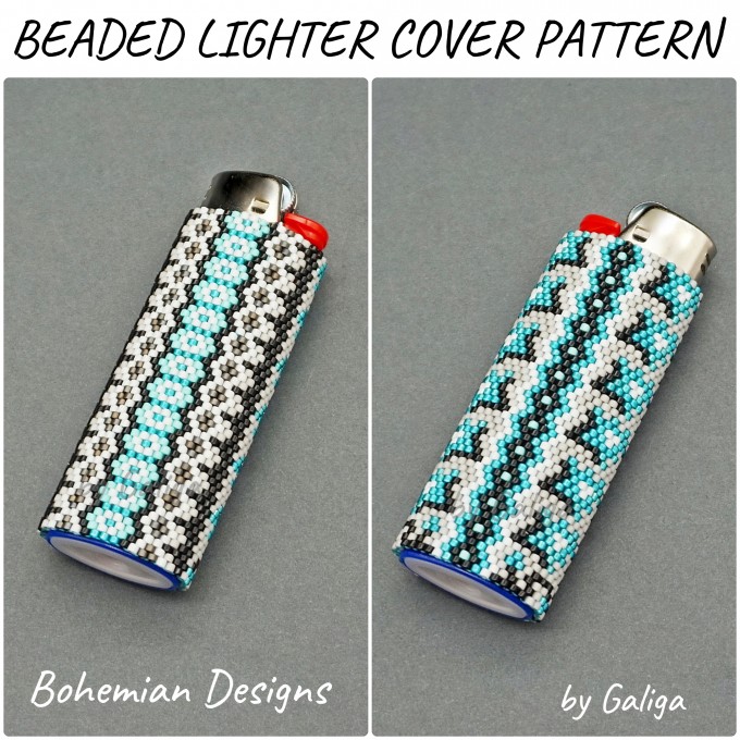Ligher cover pattern turquoise