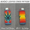 Create Eye-Catching Lighter Covers: Hemp Leaf on Red Yellow Gradient Beaded Pattern