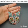 Craft Vibrant Accessories: Beaded Cat Pattern in Ethnic Style