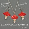 Fly Agaric Mushroom Earrings and Pendant Beading Pattern – Vibrant Red and White Design