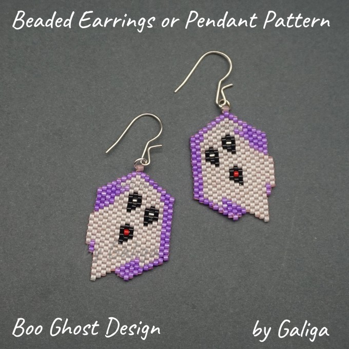 Boo Ghost beaded earrings spooky Halloween jewelry