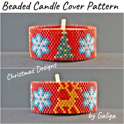 Christmas Deer Beaded Candle Cover Pattern