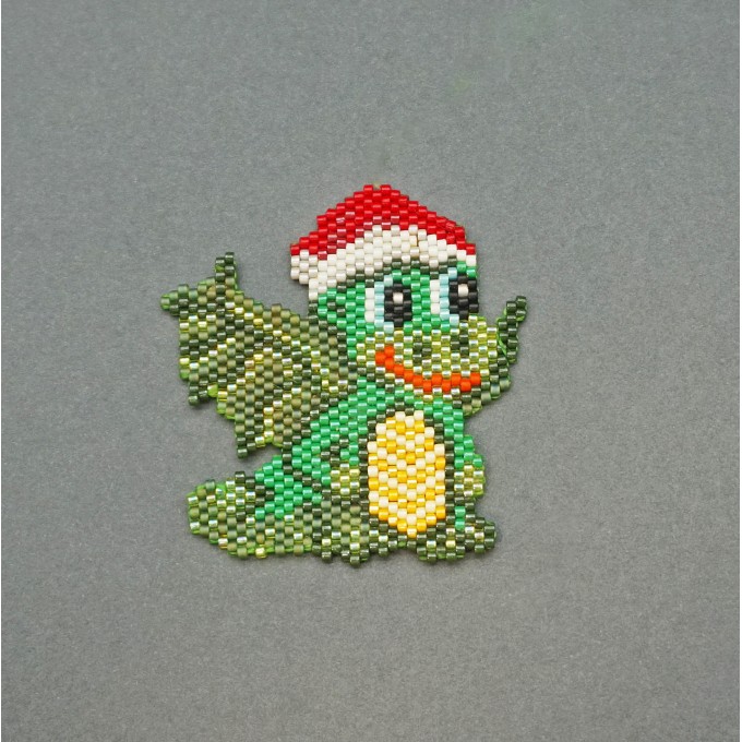 Create Festive Accessories: Christmas Dragon Beaded Pattern for DIY Crafts