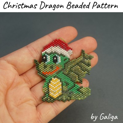 Christmas Dragon Beaded Pattern for DIY Crafts