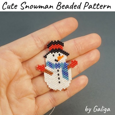 Snowman Beaded Pattern for Christmas Crafts