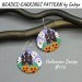 Beaded earrings featuring ghost and dark castle designs for Halloween