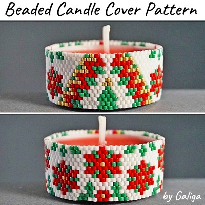 Christmas Flower Poinsettia Tea Light Candle Wrap Pattern