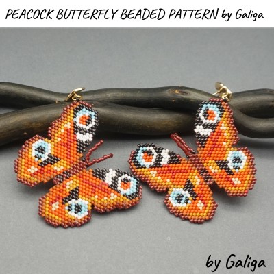 Peacock Butterfly Beaded Pattern for DIY Crafts