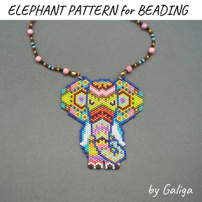 Beaded Elephant Pattern in Ethnic Style