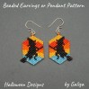 Witch on Broom Seed Bead Earrings Pattern for Halloween Jewelry