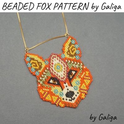 Red Fox Beaded Pattern Design