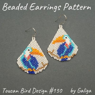 Toucan Beaded Earrings Pattern Tropical Bird Jewelry Design