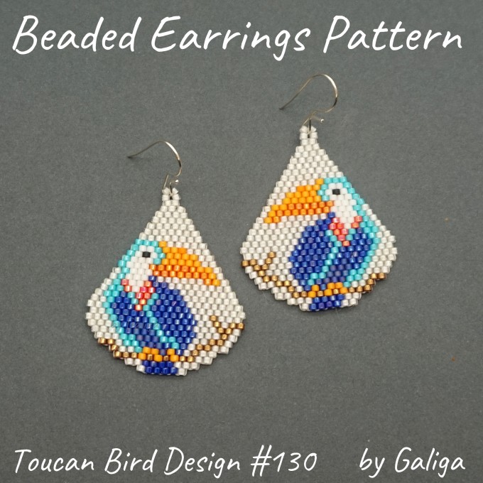 Tropical Toucan Beaded Earrings Pattern for DIY Jewelry