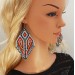 Colorful Oversized Statement Beaded Earrings with Black Accents