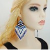 Evil Eye Earrings Oversized XL Blue & White