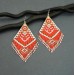 Extra Large Statement Beaded Earrings in Vermilion Color by Galiga Jewelry