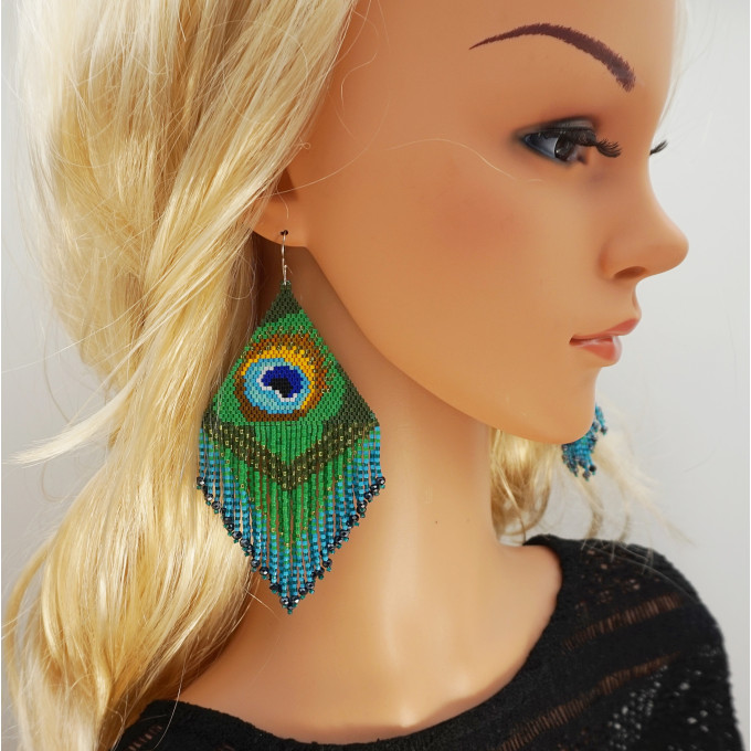 peacock earrings