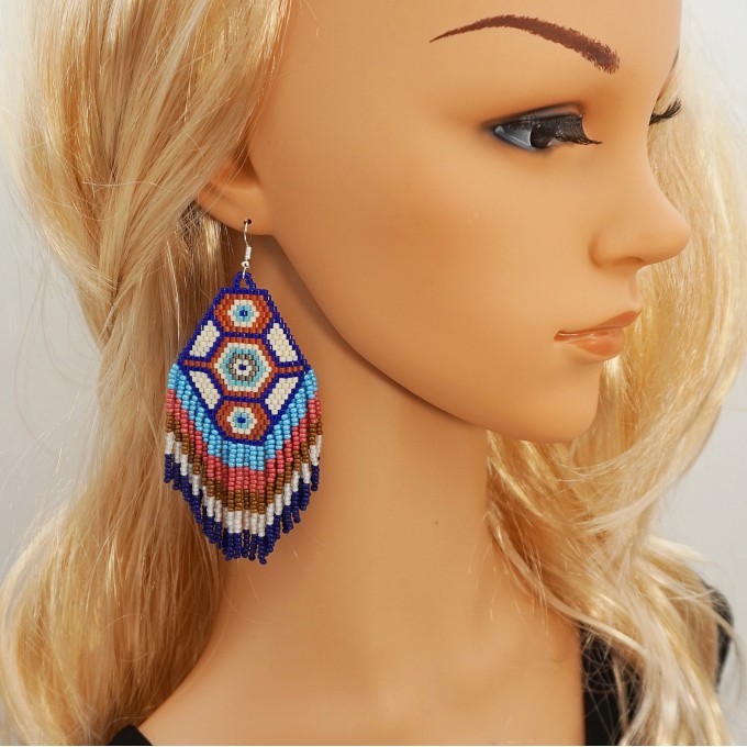 Aztec beaded earrings