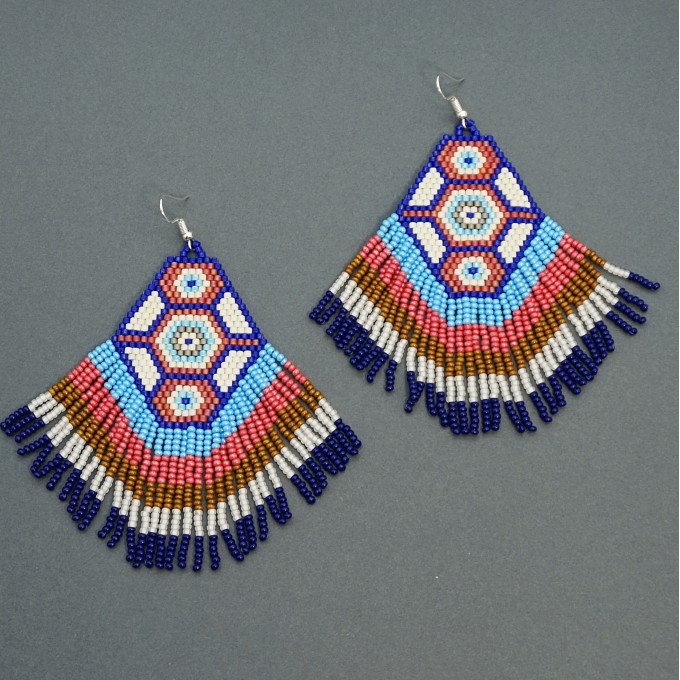 Shop Our Aztec Style Oversized Statement Beaded Earrings