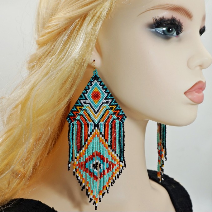 Native american inspired oversized earrings