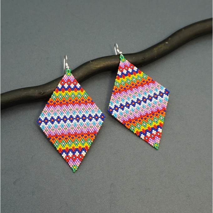 Colorful rhomb earrings
