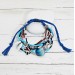 Boho Beaded Multistrand Bracelet in Blue and Brown