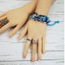 Multistrand Evil Eye Bracelet in Blue and Brown