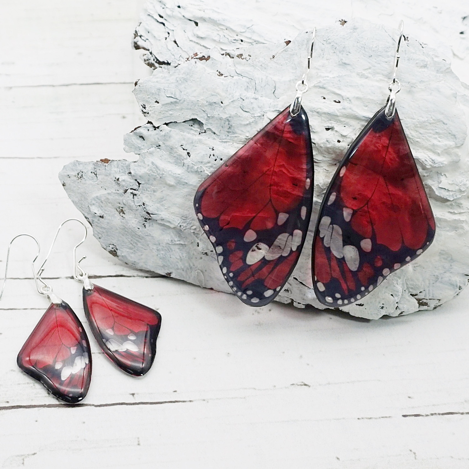 Red sales butterfly earrings