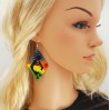 Kokopelli Beaded Earrings in Vibrant Colors