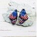 USA flag butterfly earrings