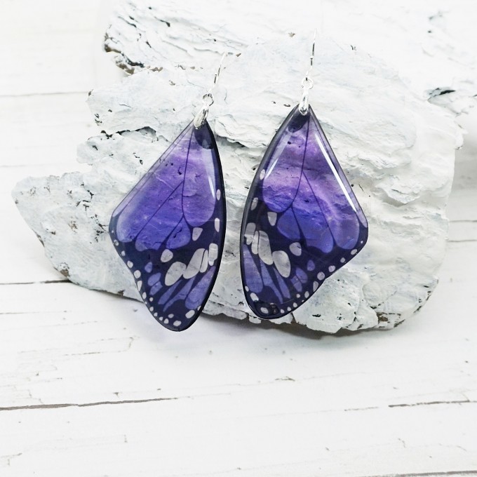 Ultra violet butterfly earrings
