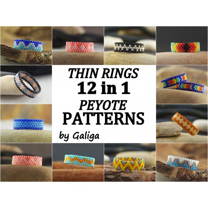 Peyote Ring Patterns Set 0f 12