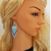 Light blue beaded earrings with fringe