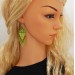 Lime green beaded earrings with fringe