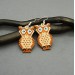 Set of Beaded Earrings and Pendant - Cute Owls