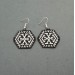 Small Hexagon Beaded Earrings (Black and White)