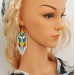 White colorful beaded earrings
