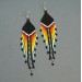 Long Black and Colorful Dangle Beaded Earrings
