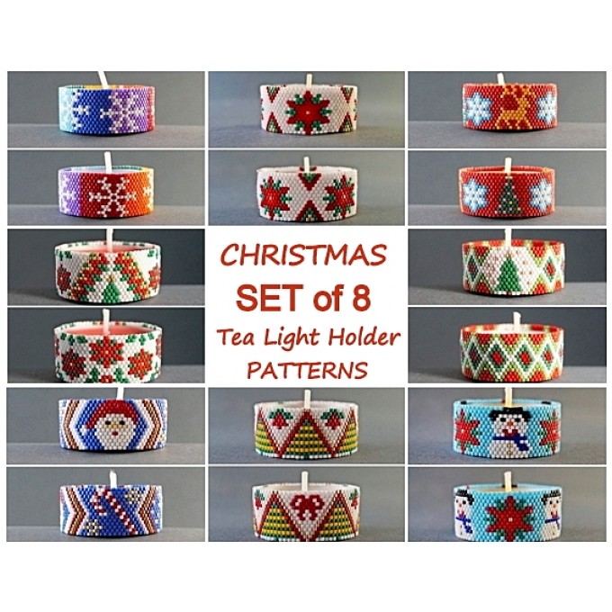 christmas candle cover patterns set