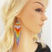 Rainbow shoulder duster earrings